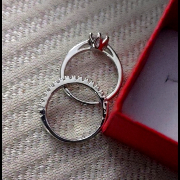 1ct Round Conflict Free Wedding Ring 2-Piece Set - Picture 5 of 17